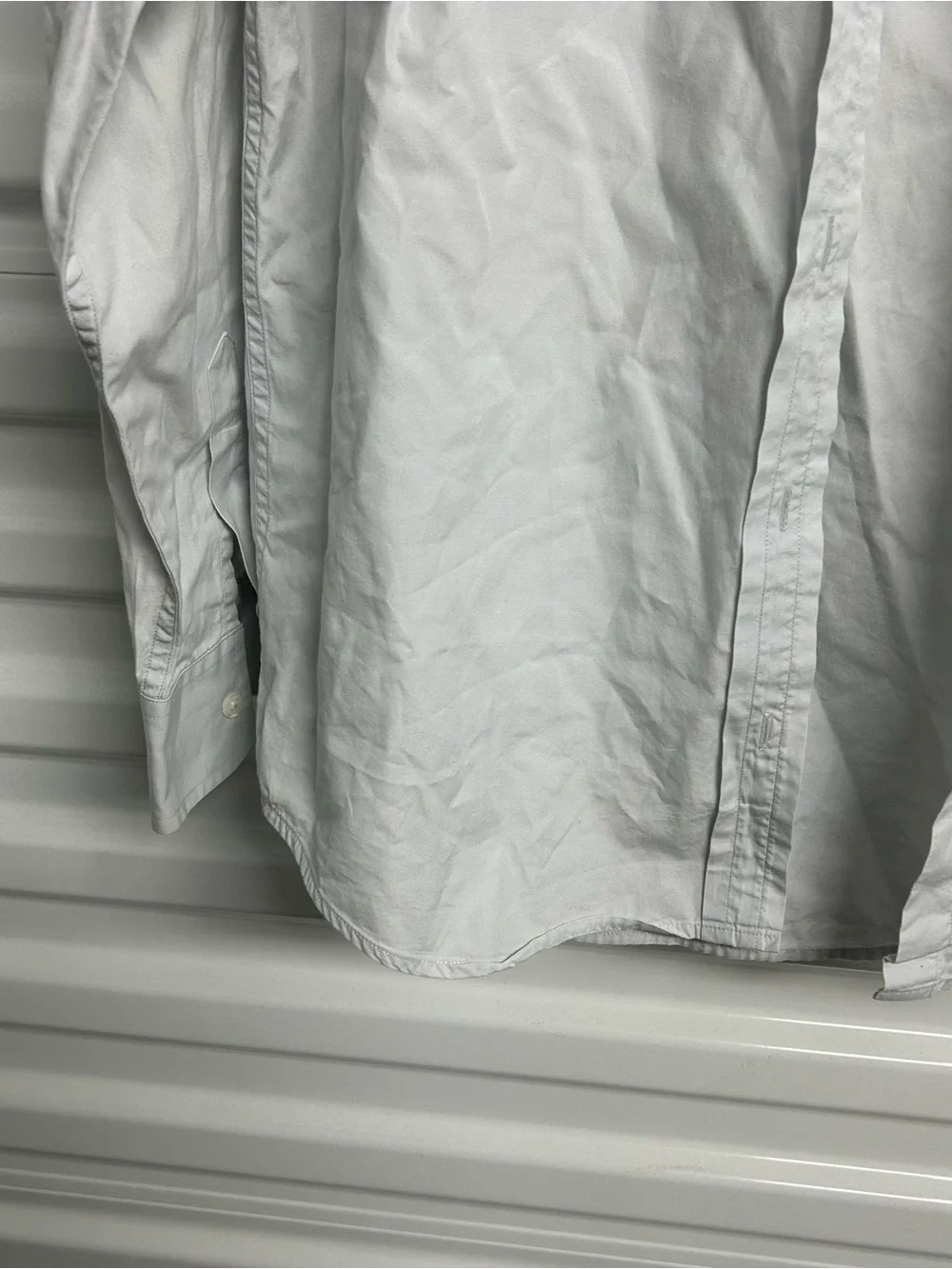 Banana Republic Men's Light White Button-Front Dress Shirt